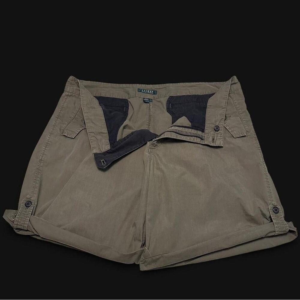 Lauren Ralph Lauren Women's Roll-Up Utility Safari Shorts - Olive Green